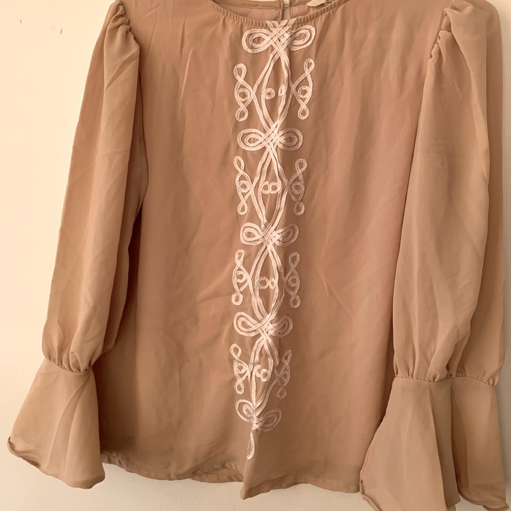 Full sleeves Beige office top.